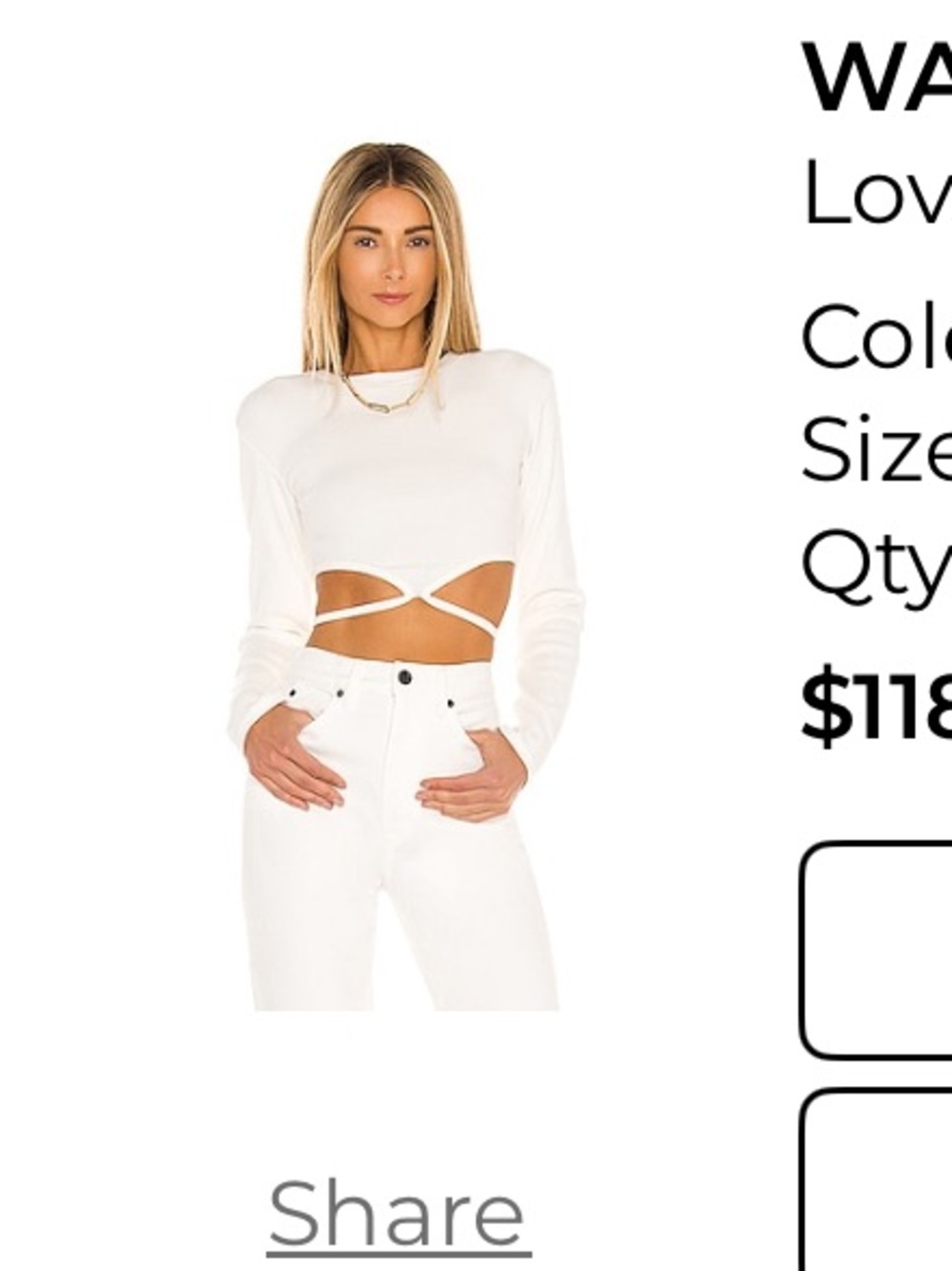 Lovers + Friends White Waist Tie Crop Top
